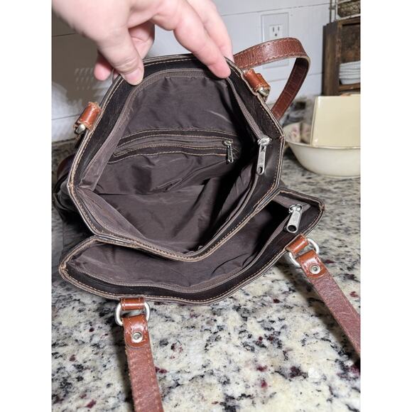 Vintage American West, Tooled By Hand, Leather Shoulder Bag, Branding Symbols - Picture 5 of 10